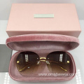 Reflective Rimless Sunglasses for Female